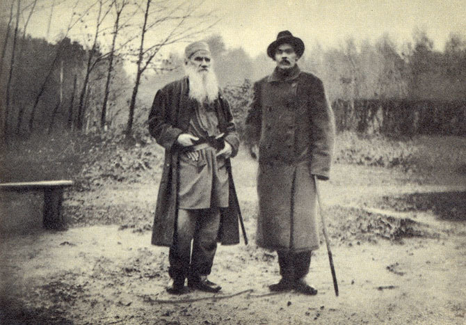 Л. Н. Толстой и А. М. Горький.