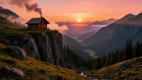 Рассвет в горах