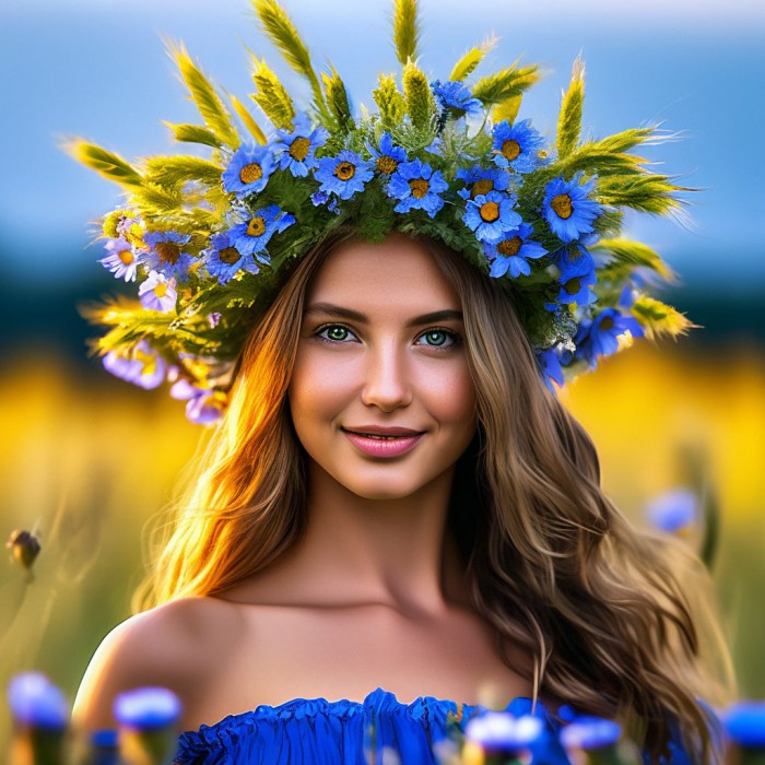 Венок из васильков