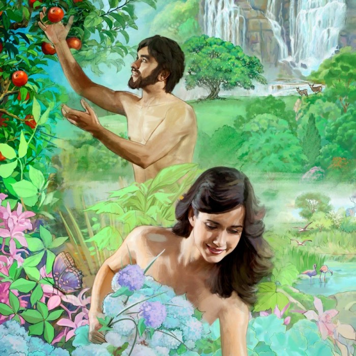 Адам и ева раскраска