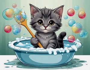 Кошка Варя. Лишь на лапки - и зарядка!