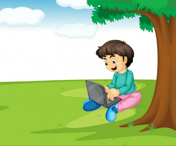 Детский лепет на лужайке