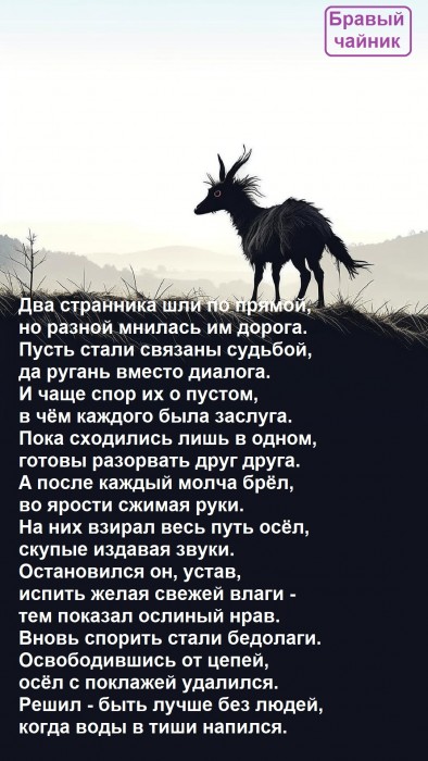 Два странника шли по прямой...