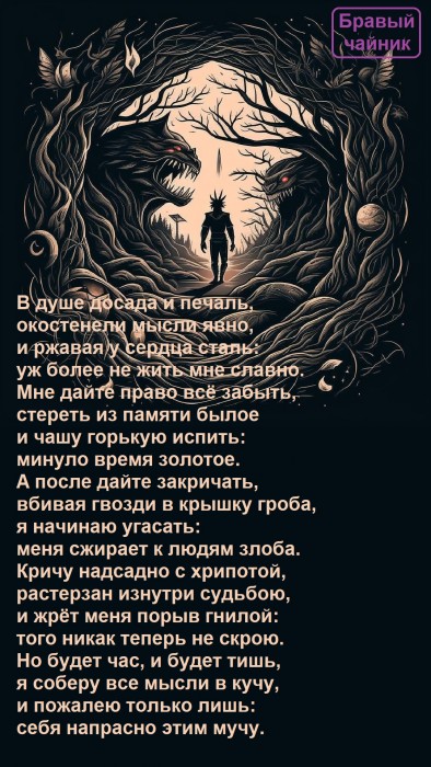 В душе досада и печаль...