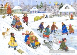 *** Как весело несутся с горки дети.***