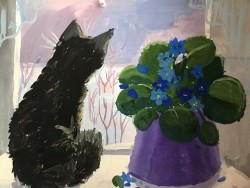 Фиалка и кошечка